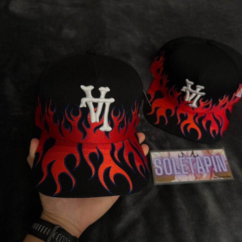 BNWT Kill The Hype - KTH LA Bones Red Flames Snap Back Hat